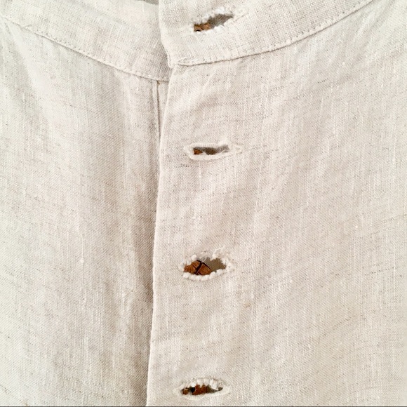 Mango Beige Linen Pants with Front Button Closure - Picture 6 of 8